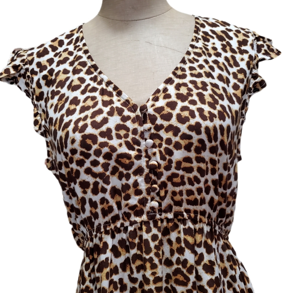 Jessica Simpson NWT Leopard Print V-Neck Dress Sz S - Picture 5 of 9